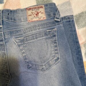 True Religion Halle Mid Rise super skinny Light Blue Girls Jeans size 7